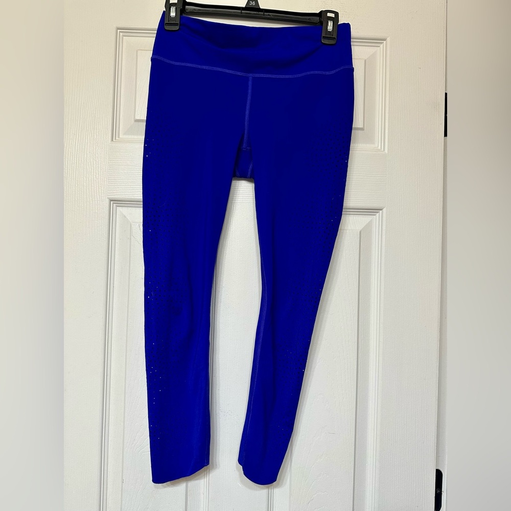 Athleta Royal blue Workout Leggings with raw hem XS